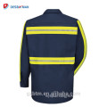 High Visibility Reflective Tape Long Sleeve Button Down Work T-shirt For Construction Landscaping